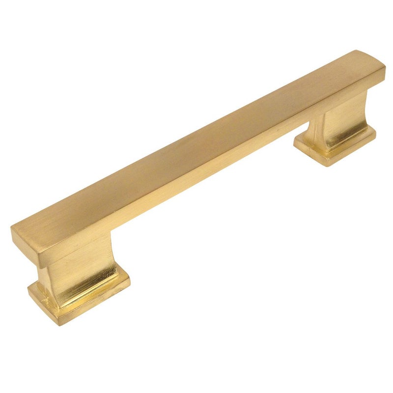 Cosmas 10 Pack 702-4BB Brushed Brass Contemporary Cabinet Hardware Handle Pull - 4" Inch (102mm) Hole Centers